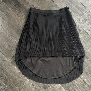 Trendy Black Pleated high low skirt